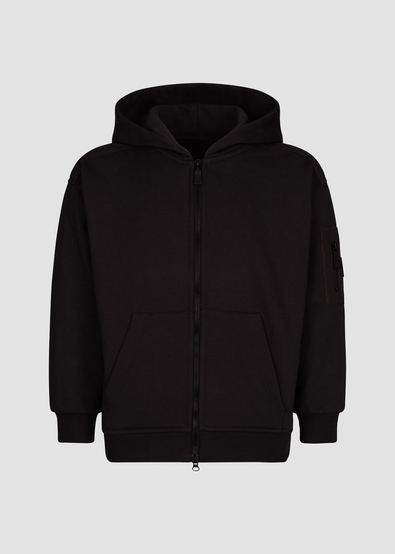 hooded sweatshirt with zip