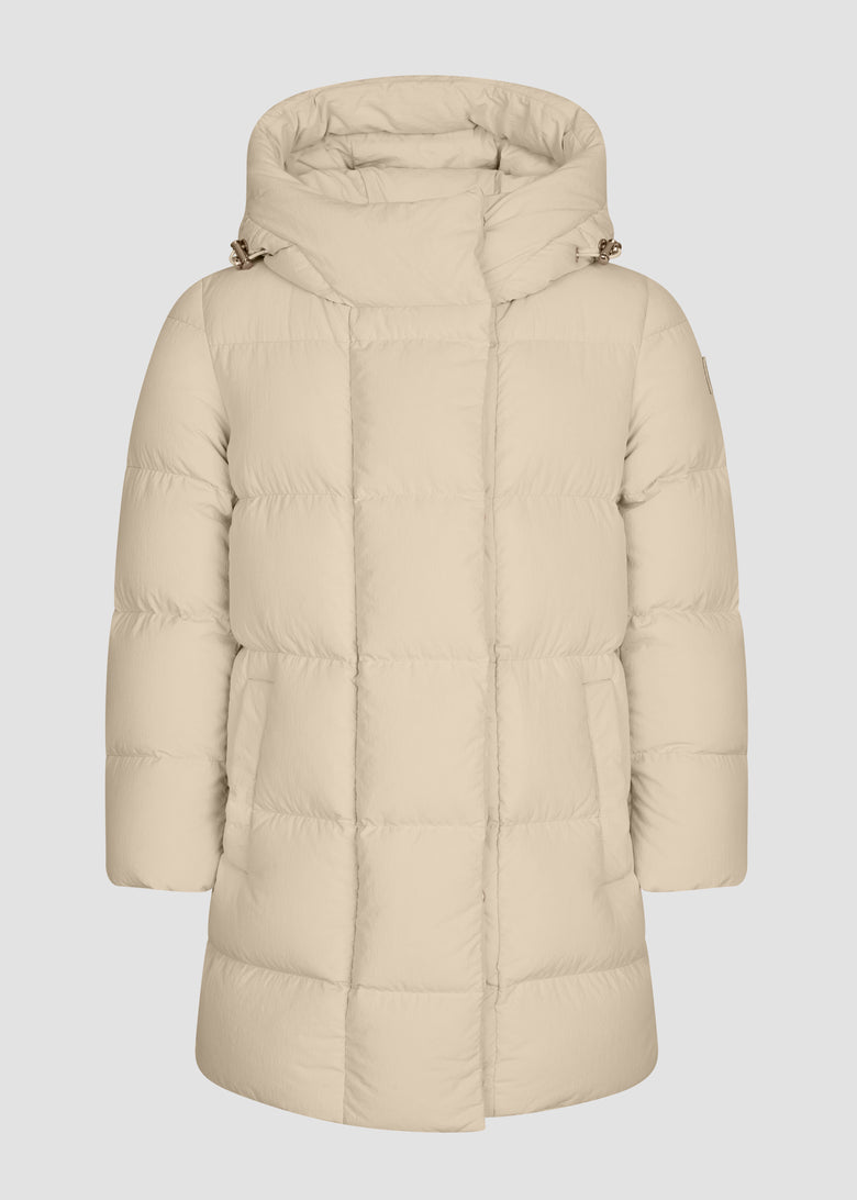 hooded down coat