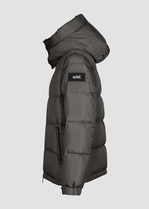 Bomber IN Nylon Taffetà with down padding and detachable hood