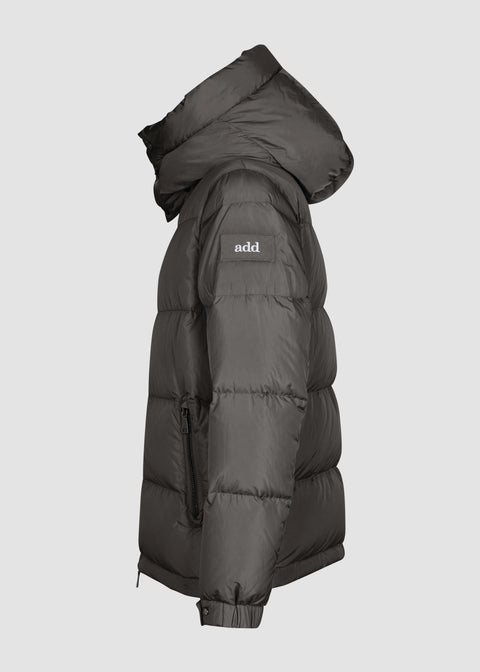 Bomber IN Nylon Taffetà with down padding and detachable hood