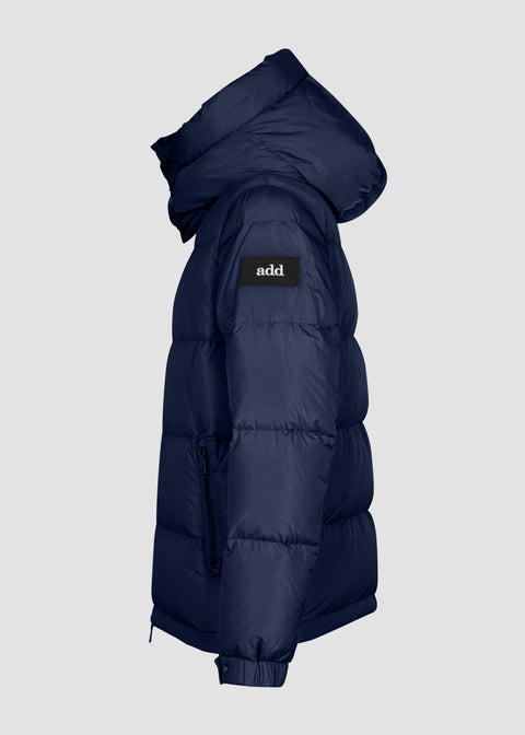 Bomber IN Nylon Taffetà with down padding and detachable hood