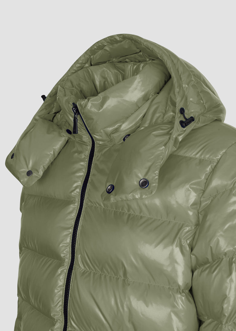 down coat with detachable hood