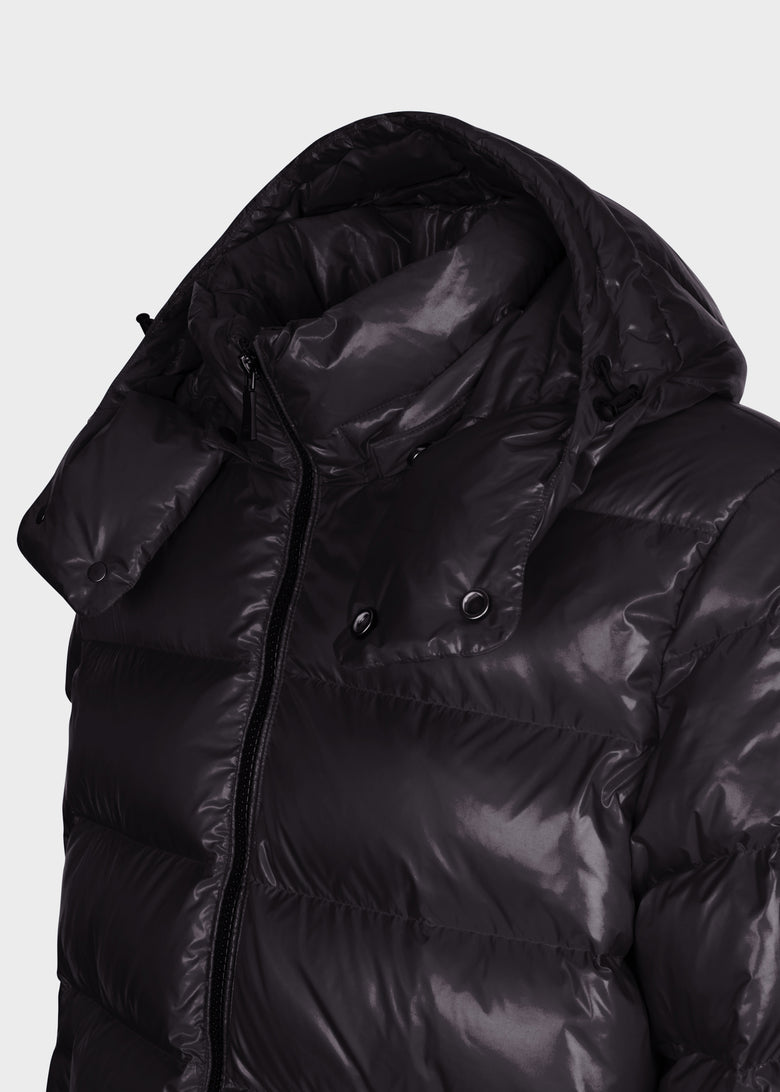 down coat with detachable hood