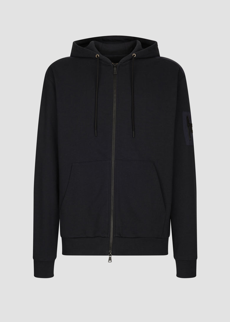 hooded sweatshirt with zip