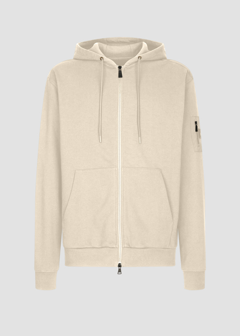 hooded sweatshirt with zip