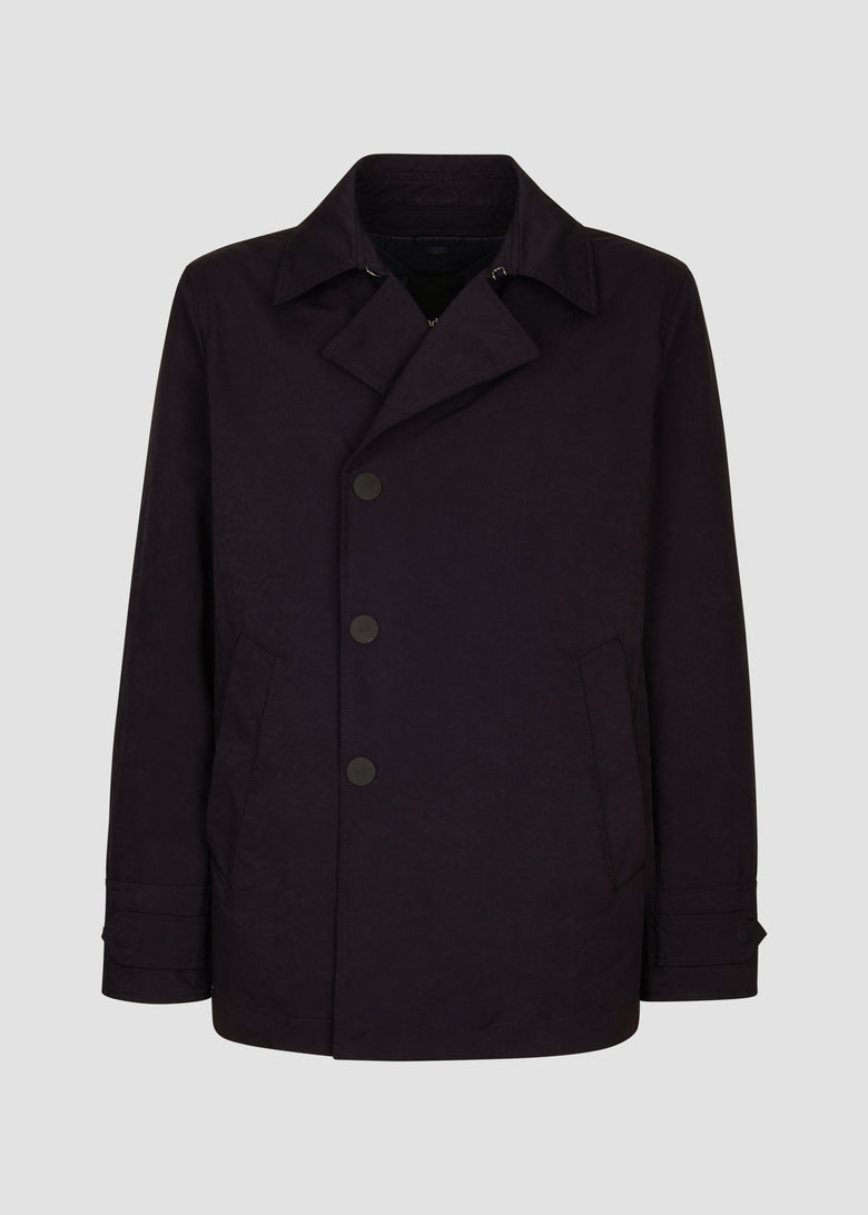 garment dyed plain peacoat