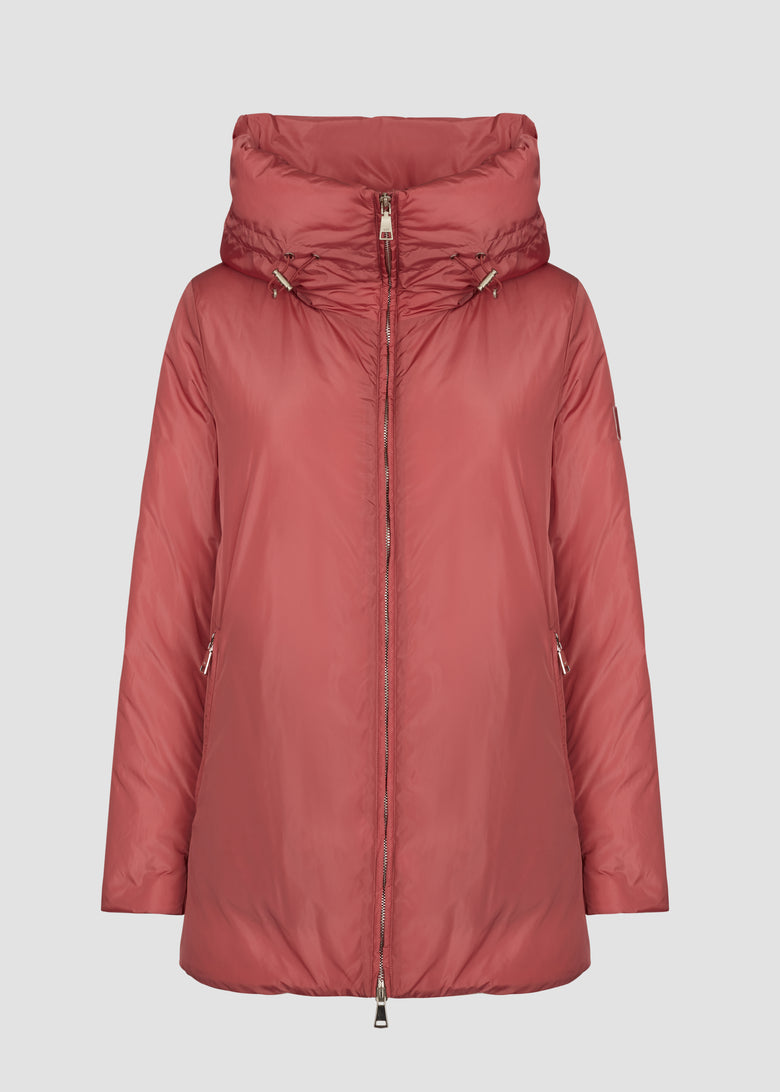 hooded water-repellent padded jacket