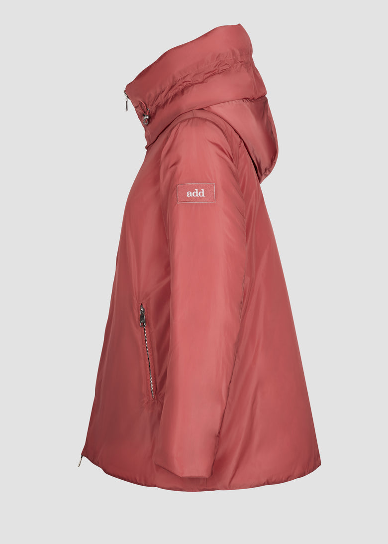 hooded water-repellent padded jacket