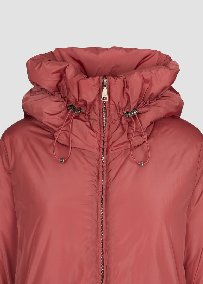 hooded water-repellent padded jacket