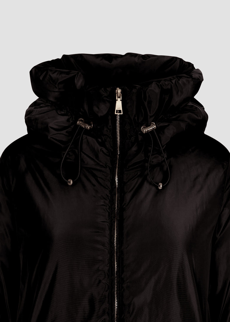 hooded water-repellent padded jacket