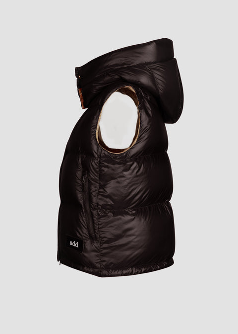 Down Vest Detachable Hood