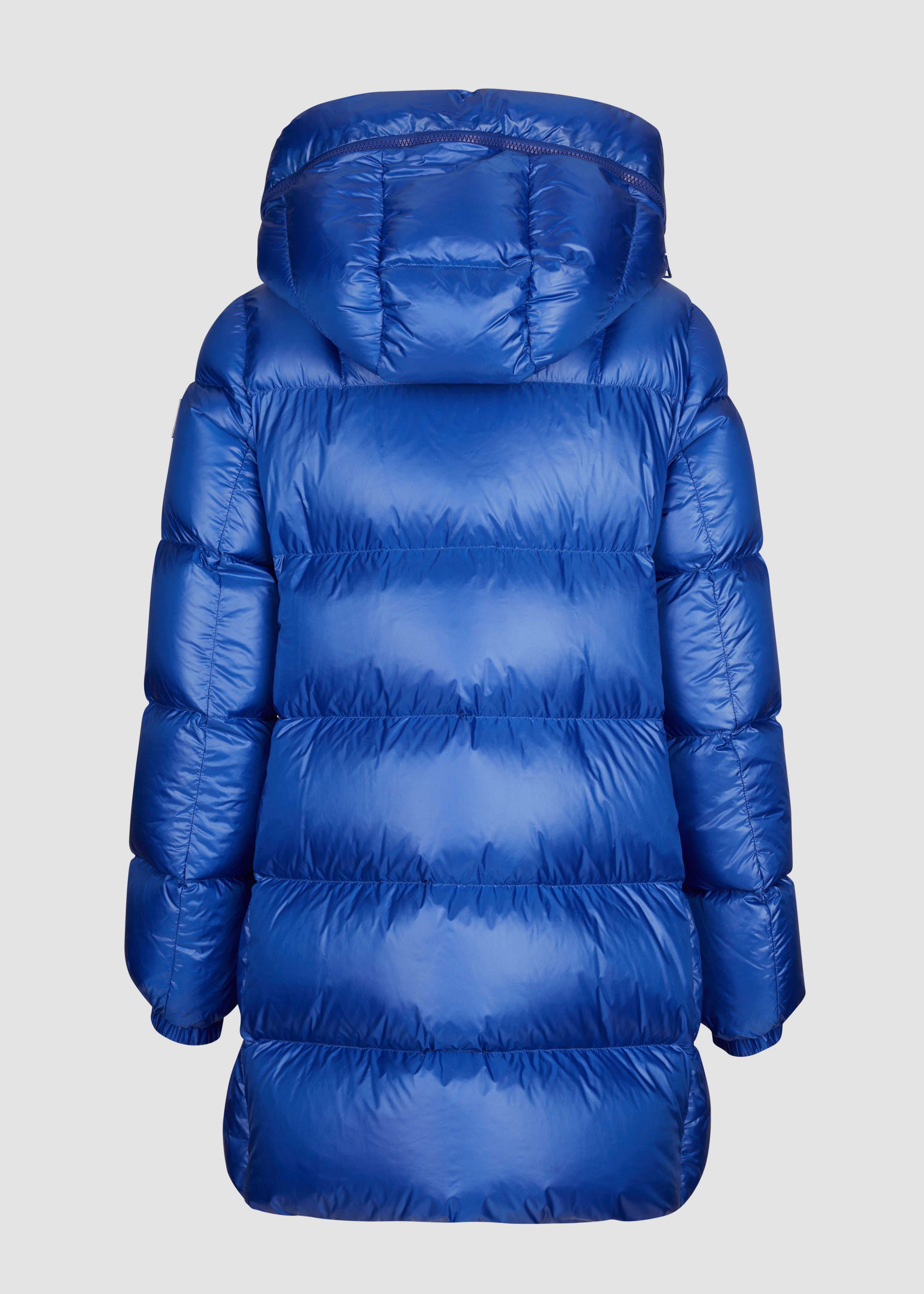 NEW Lattelier shiny blue maxi hooded puffer duck cheapest down feather jacket - Small