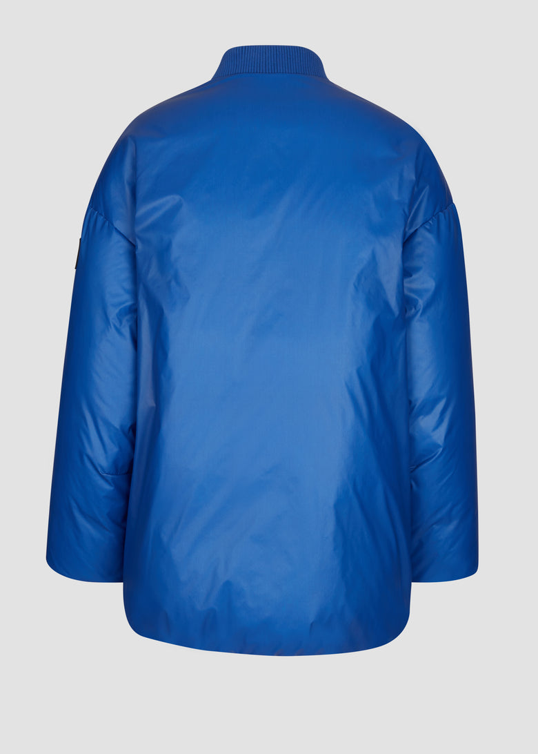 water-repellent waxed nylon bomber jacket