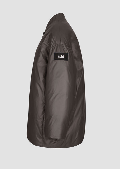 Water-repellent waxed nylon bomber jacket