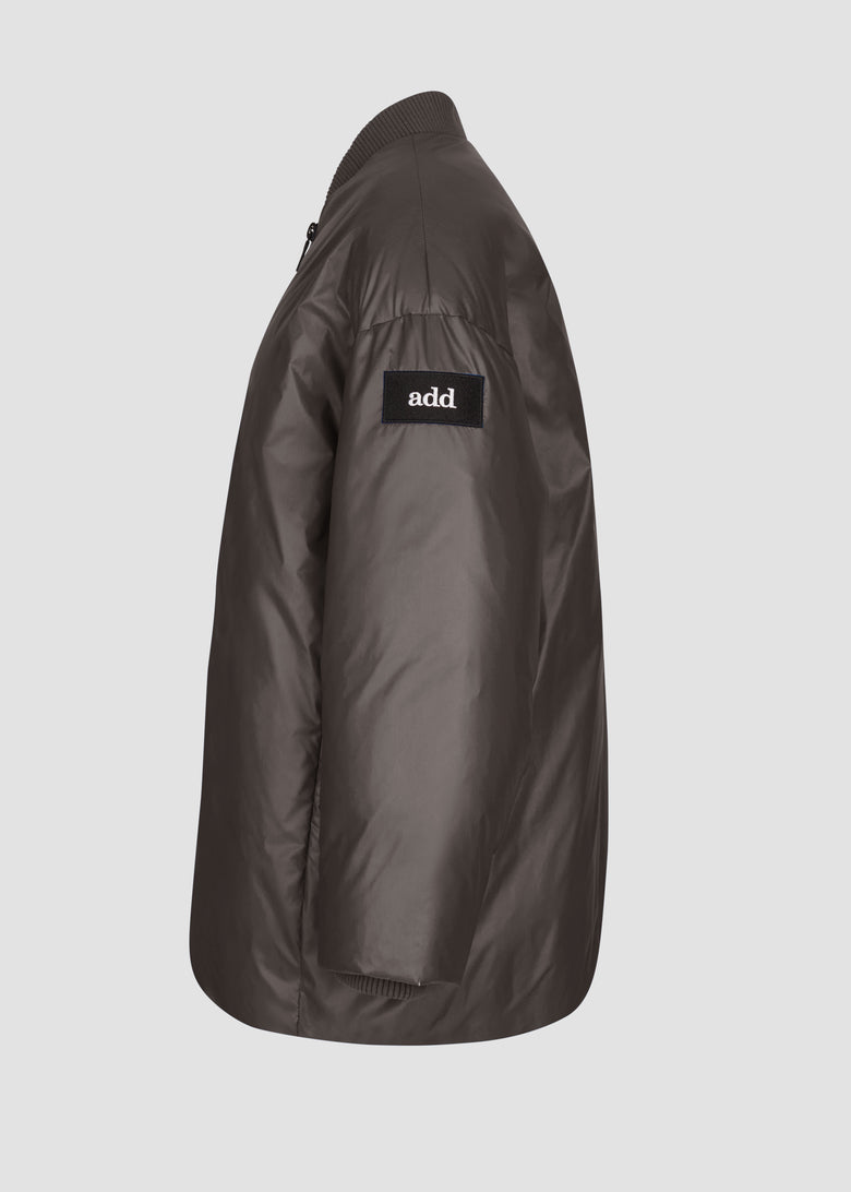 water-repellent waxed nylon bomber jacket