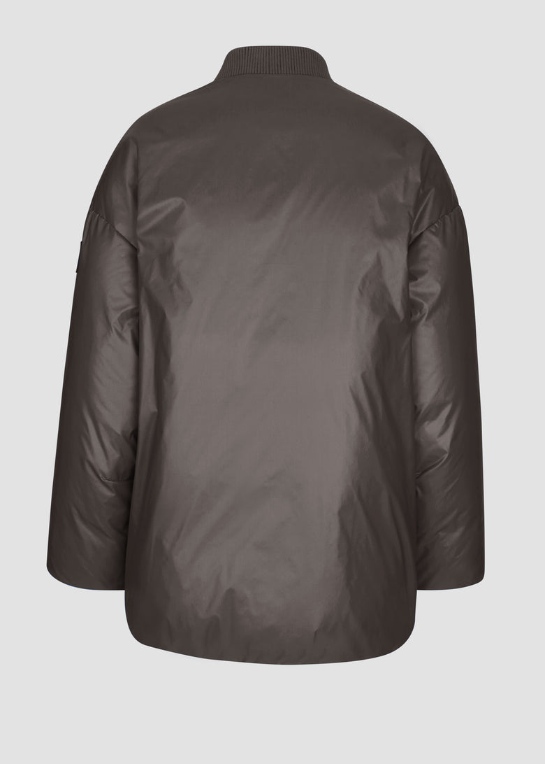 water-repellent waxed nylon bomber jacket