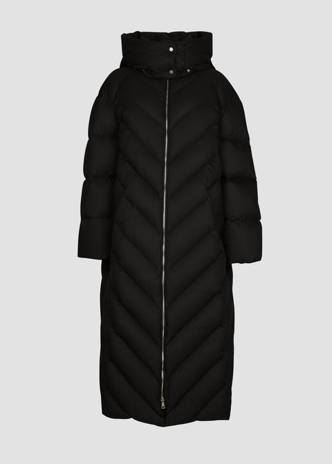 LONG DOWN COAT WITH DETACHABLE HOOD