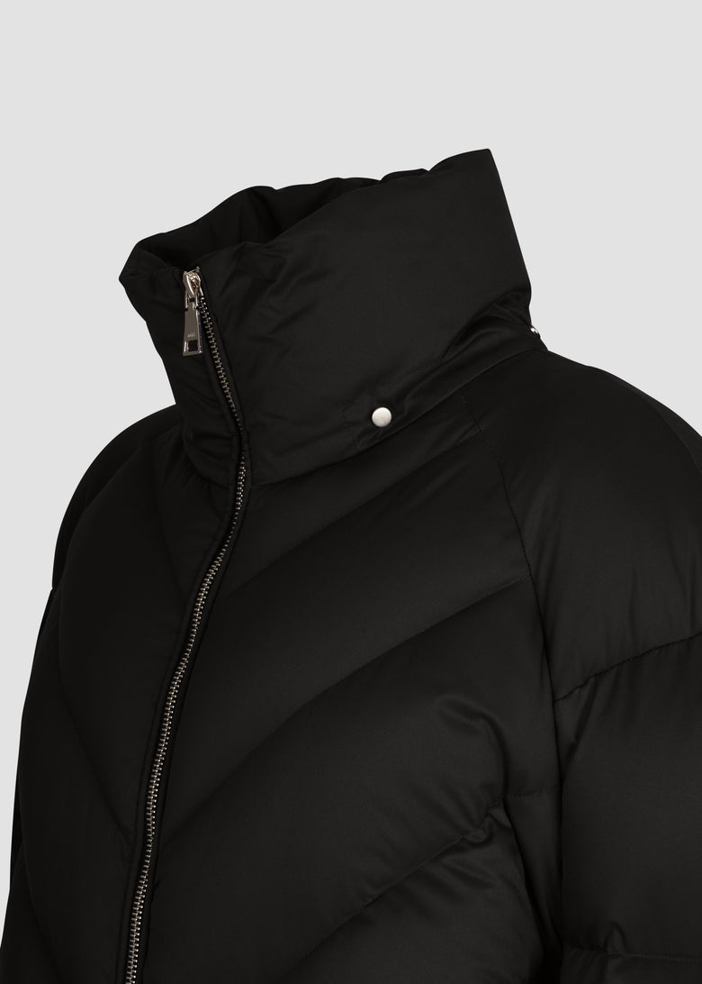 long down coat with detachable hood