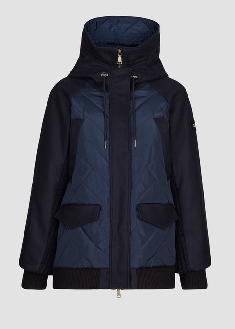 PARKA IN NYLON BRIGHT + COMPACT WOOL