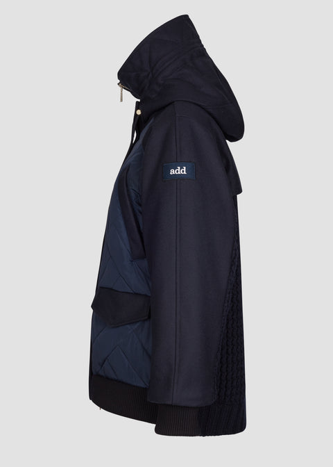 PARKA IN NYLON BRIGHT + COMPACT WOOL