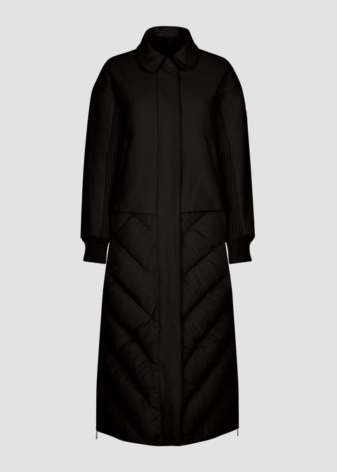 COAT IN NYLON BRIGHT + COMPACT WOOL