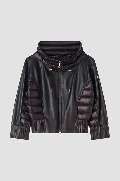 Mixed Material Leather Jacket
